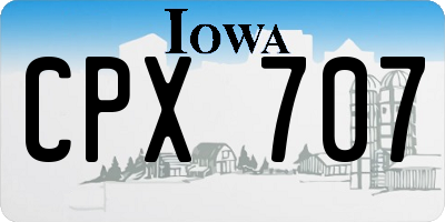 IA license plate CPX707