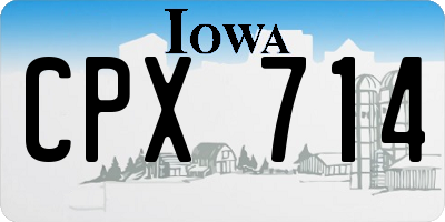 IA license plate CPX714