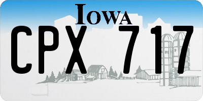 IA license plate CPX717