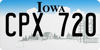 IA license plate CPX720
