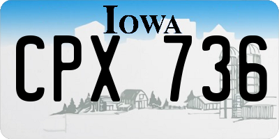 IA license plate CPX736