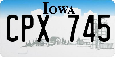IA license plate CPX745