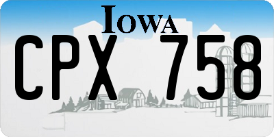 IA license plate CPX758