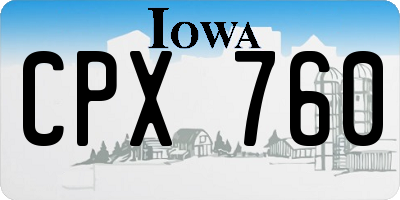 IA license plate CPX760