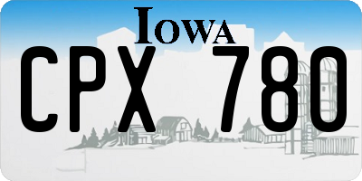 IA license plate CPX780