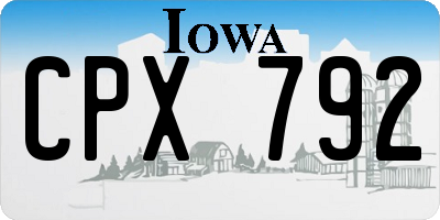 IA license plate CPX792
