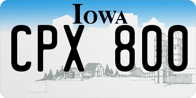 IA license plate CPX800