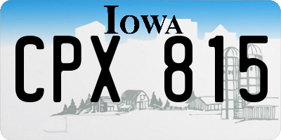 IA license plate CPX815