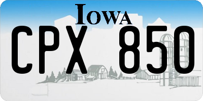 IA license plate CPX850