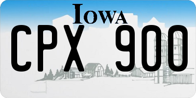 IA license plate CPX900