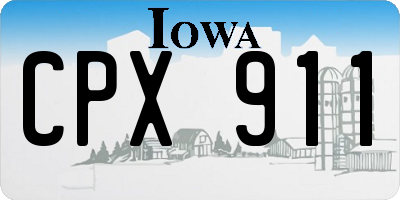 IA license plate CPX911