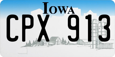 IA license plate CPX913