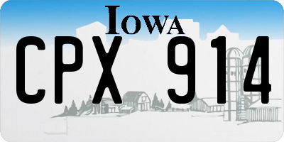 IA license plate CPX914