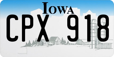 IA license plate CPX918