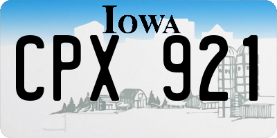 IA license plate CPX921