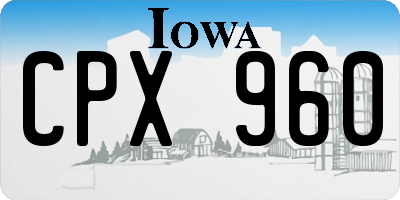 IA license plate CPX960