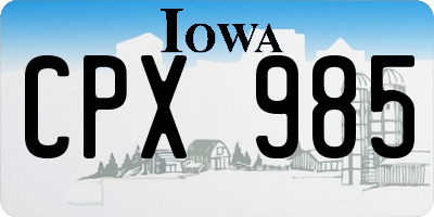 IA license plate CPX985