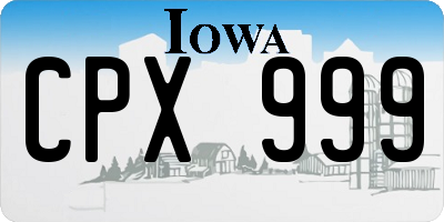 IA license plate CPX999