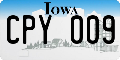IA license plate CPY009