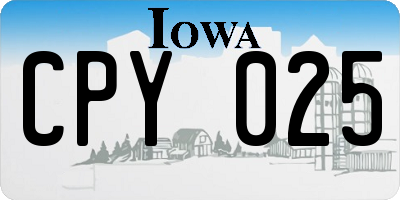 IA license plate CPY025