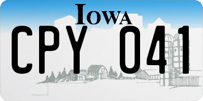 IA license plate CPY041
