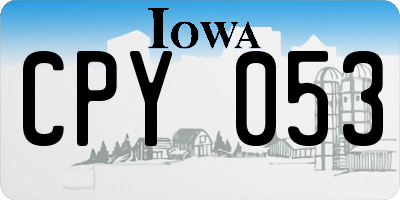 IA license plate CPY053