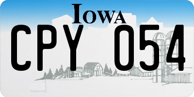 IA license plate CPY054
