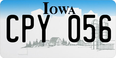 IA license plate CPY056