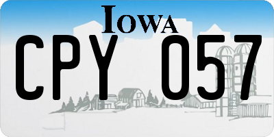 IA license plate CPY057