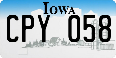 IA license plate CPY058