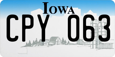 IA license plate CPY063