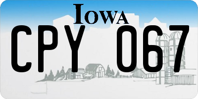 IA license plate CPY067