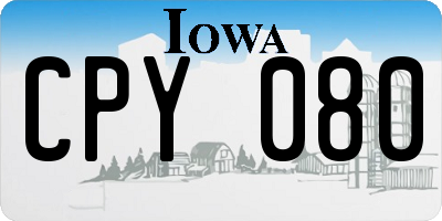 IA license plate CPY080
