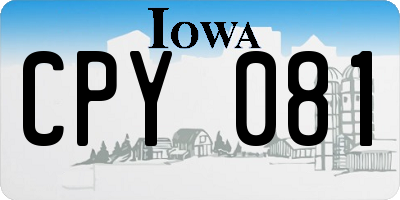 IA license plate CPY081