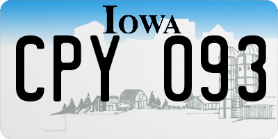 IA license plate CPY093