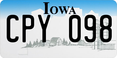 IA license plate CPY098