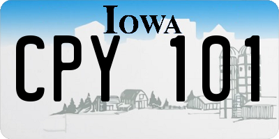 IA license plate CPY101