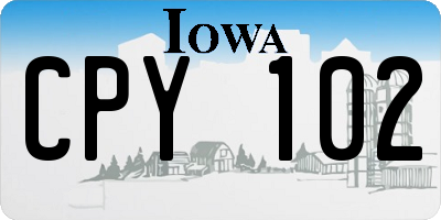 IA license plate CPY102