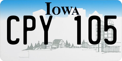 IA license plate CPY105