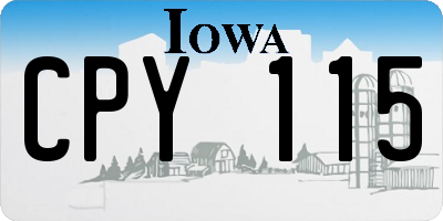 IA license plate CPY115