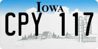 IA license plate CPY117