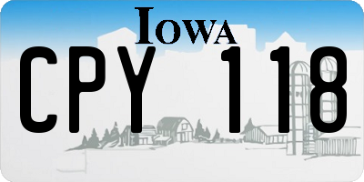 IA license plate CPY118