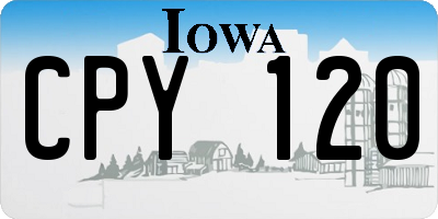 IA license plate CPY120
