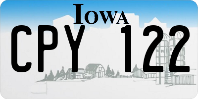 IA license plate CPY122