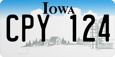 IA license plate CPY124