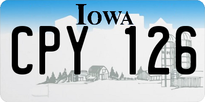 IA license plate CPY126