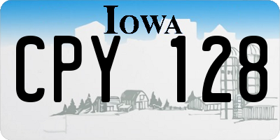 IA license plate CPY128