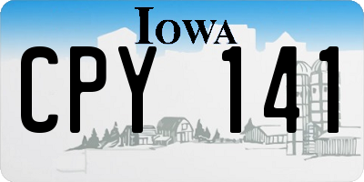 IA license plate CPY141