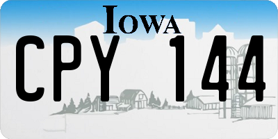 IA license plate CPY144