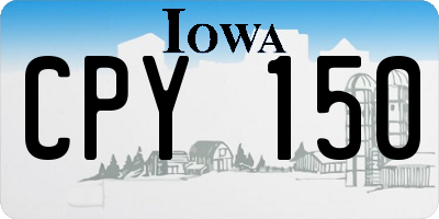 IA license plate CPY150